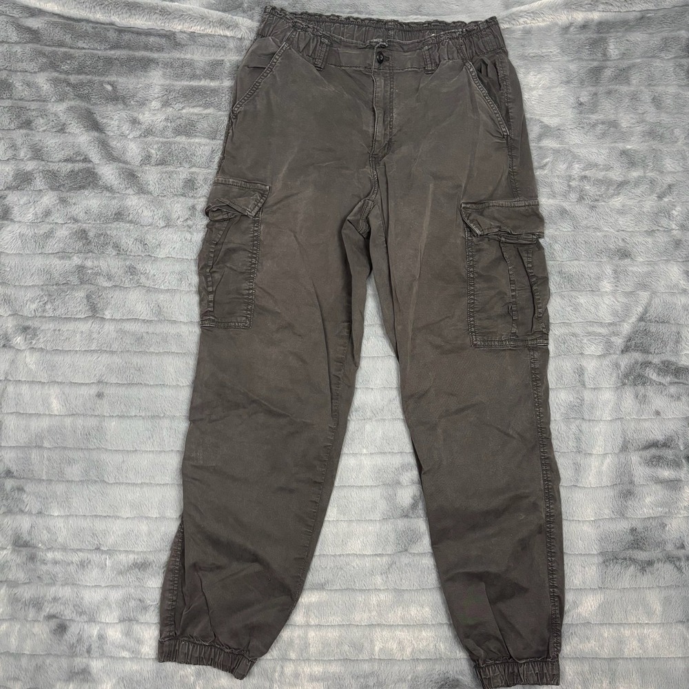 American Eagle Womens Super Stretch Cargo Jogger Pants Gray Size 12 Regular